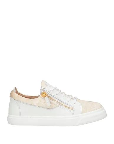 Beige Leather Sneakers