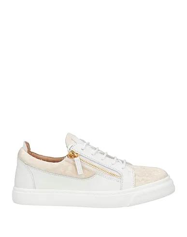 Beige Leather Sneakers