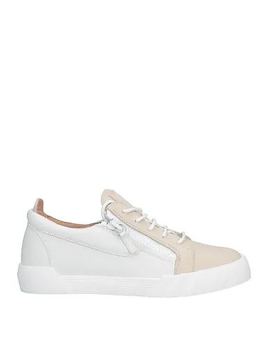 Beige Leather Sneakers