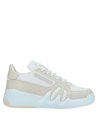 Beige Leather Sneakers