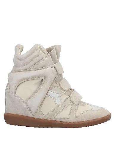 Beige Leather Sneakers