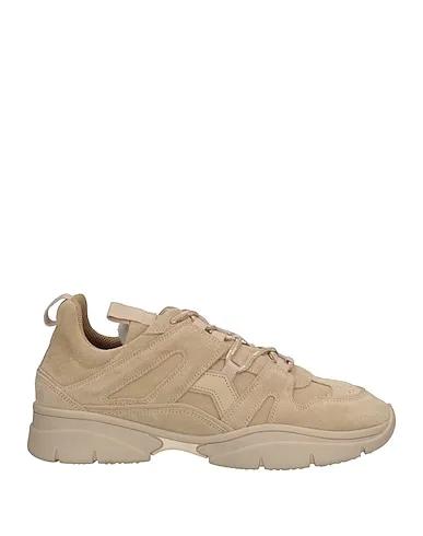 Beige Leather Sneakers