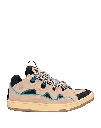 Beige Leather Sneakers