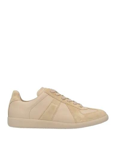 Beige Leather Sneakers