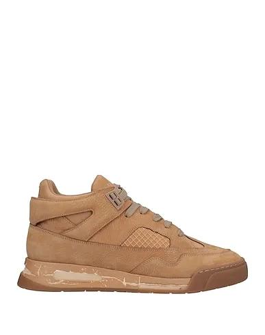 Beige Leather Sneakers