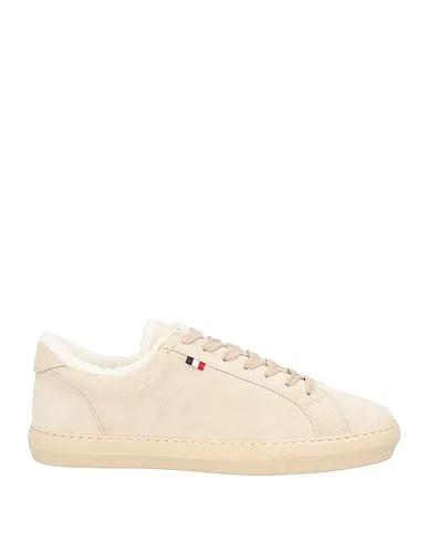Beige Leather Sneakers