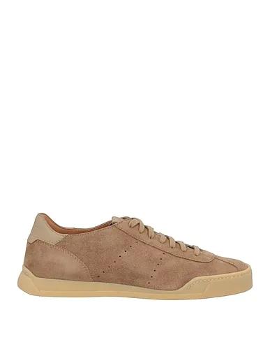Beige Leather Sneakers