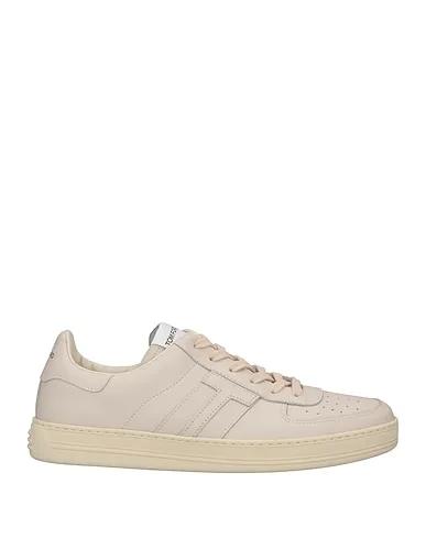 Beige Leather Sneakers
