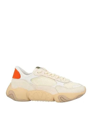 Beige Leather Sneakers