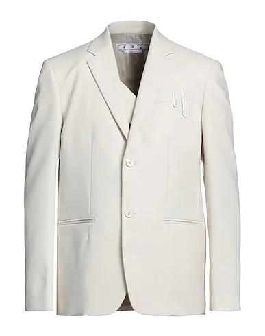 Beige Plain weave Blazer