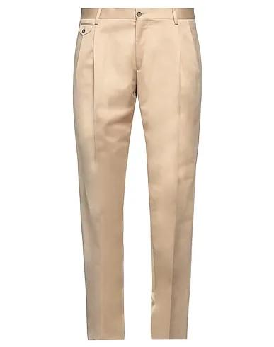 Beige Plain weave Casual pants