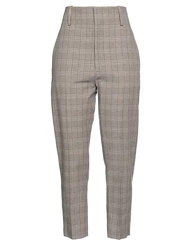 Beige Plain weave Casual pants