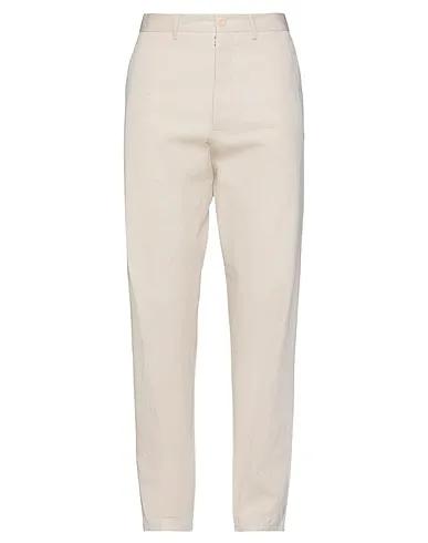 Beige Plain weave Casual pants