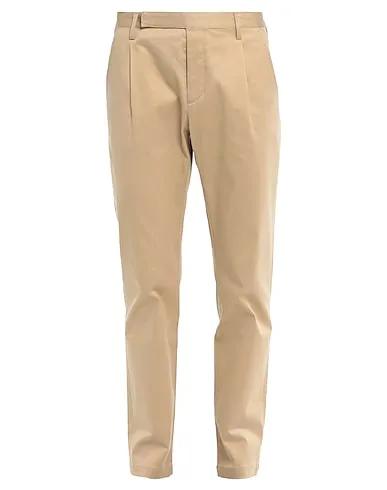 Beige Plain weave Casual pants