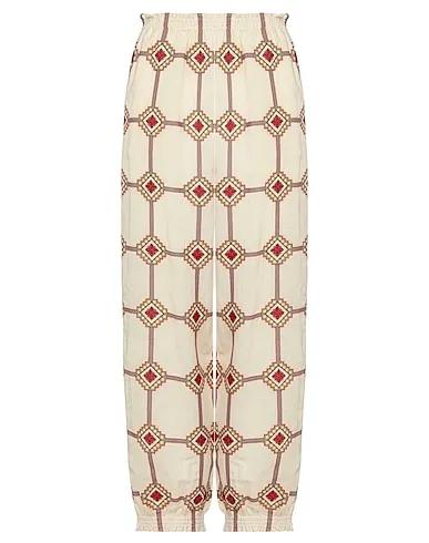 Beige Plain weave Casual pants