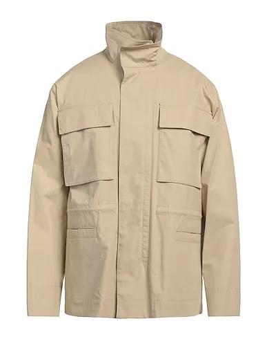 Beige Plain weave Full-length jacket