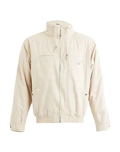 Beige Plain weave Jacket