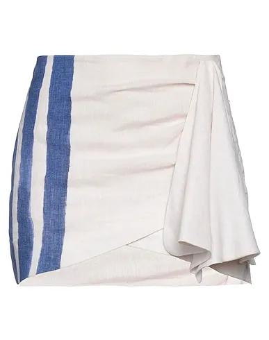 Beige Plain weave Mini skirt