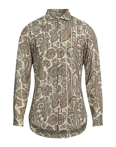 Beige Plain weave Patterned shirt