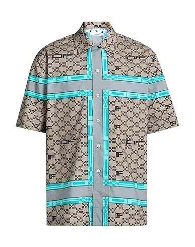 Beige Plain weave Patterned shirt