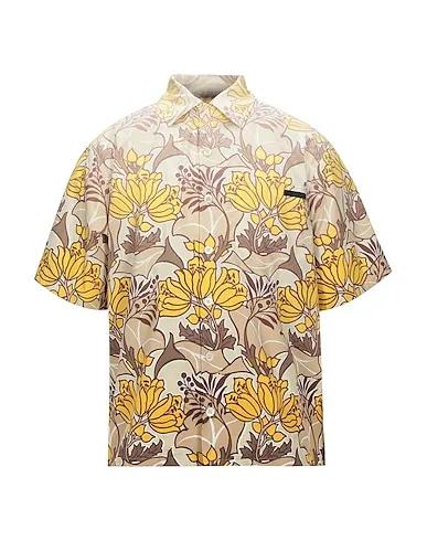 Beige Plain weave Patterned shirt