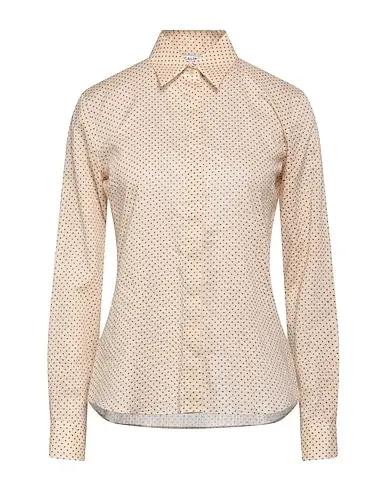 Beige Plain weave Patterned shirts & blouses
