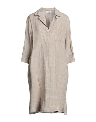 Beige Plain weave Short dress