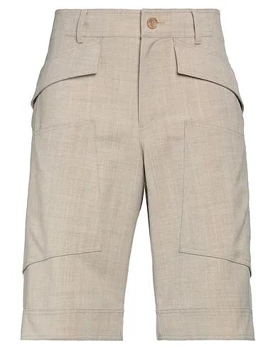 Beige Plain weave Shorts & Bermuda