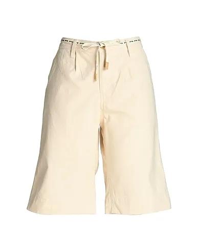 Beige Plain weave Shorts & Bermuda