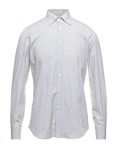 Beige Plain weave Striped shirt