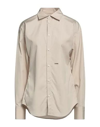 Beige Poplin Solid color shirts & blouses