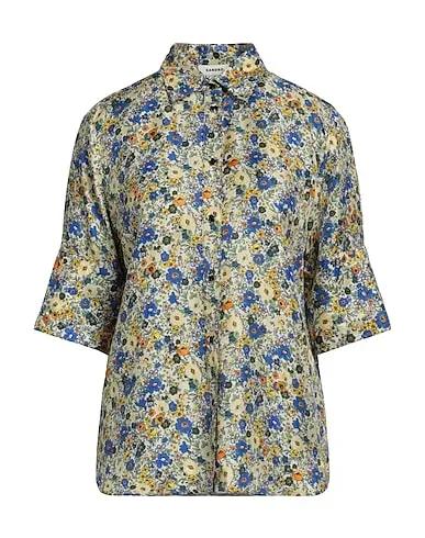 Beige Satin Floral shirts & blouses