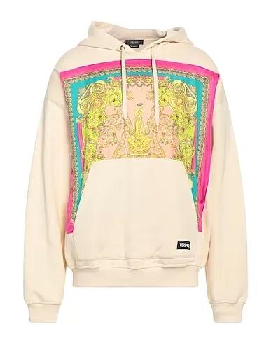 Beige Satin Hooded sweatshirt