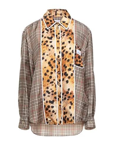 Beige Satin Patterned shirts & blouses