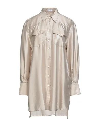 Beige Satin Silk shirts & blouses