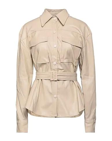 Beige Solid color shirts & blouses