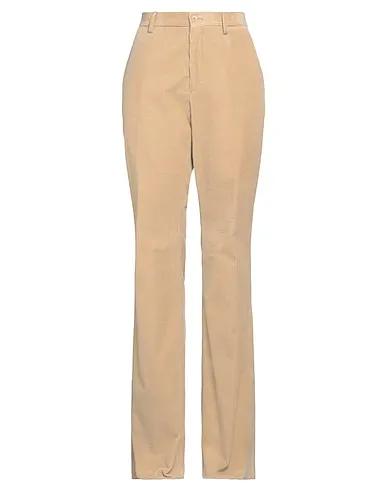 Beige Velvet Casual pants