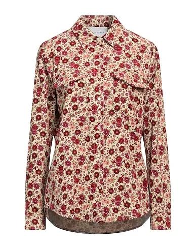 Beige Velvet Floral shirts & blouses