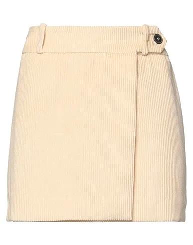 Beige Velvet Mini skirt