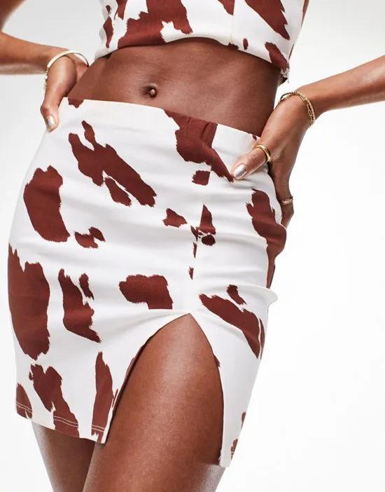 bengaline mini skirt in cow print - part of a set