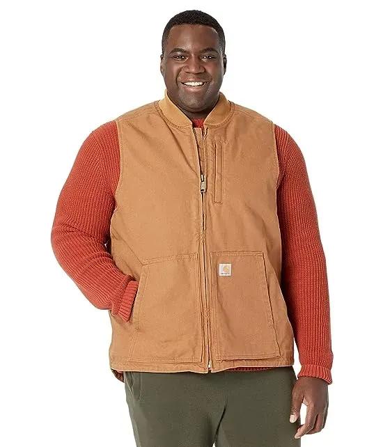 Big & Tall Loose Fit Washed Duck Insulated Rib Collar Vest