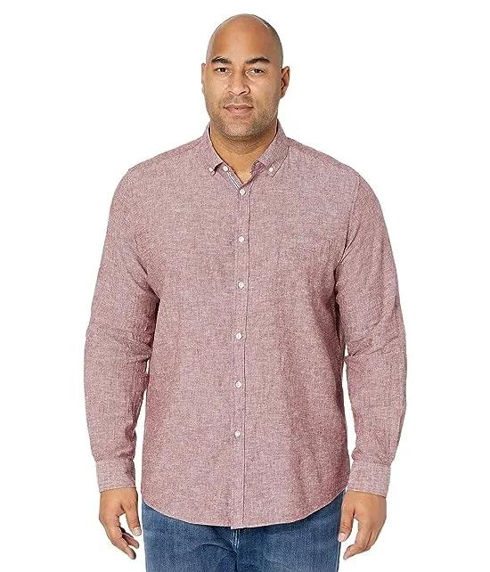 Big & Tall Serge Melange Linen Shirt