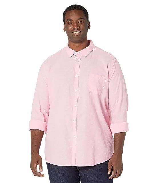 Big & Tall Serge Melange Linen Shirt