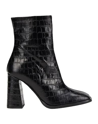 Black Ankle boot CROC PRINTED LEATHER SQUARE-TOE ANKLE BOOT

