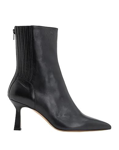 Black Ankle boot GLOVE LEATHER HEELED POINTED ANKLE BOOTS
