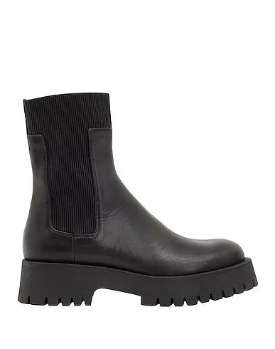 Black Ankle boot LEATHER ANKLE BOOTS WITH SOCK DETAIL