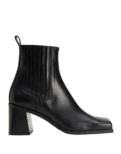 Black Ankle boot LEATHER SQUARE-TOE ANKLE BOOT
