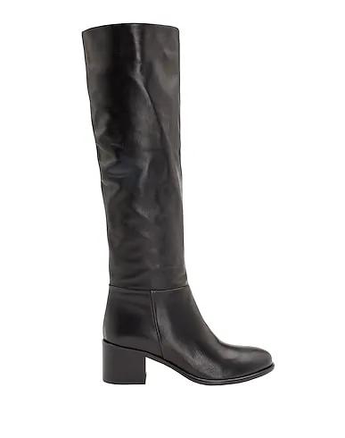 Black Boots LEATHER HEELED TALL BOOTS