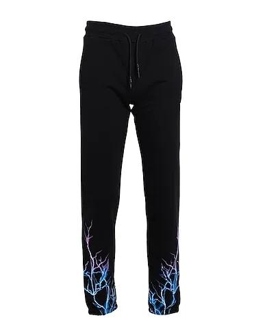Black Casual pants PANTS WITH BLUE AND PURPLE LIGHTNING