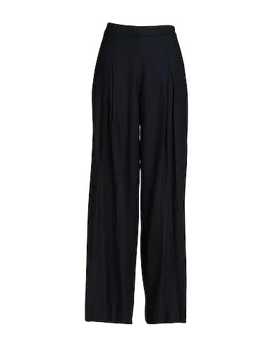 Black Casual pants PLEATED LINEN-BLEND TWILL WIDE-LEG PANT
